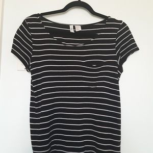 Black and White Striped Tee